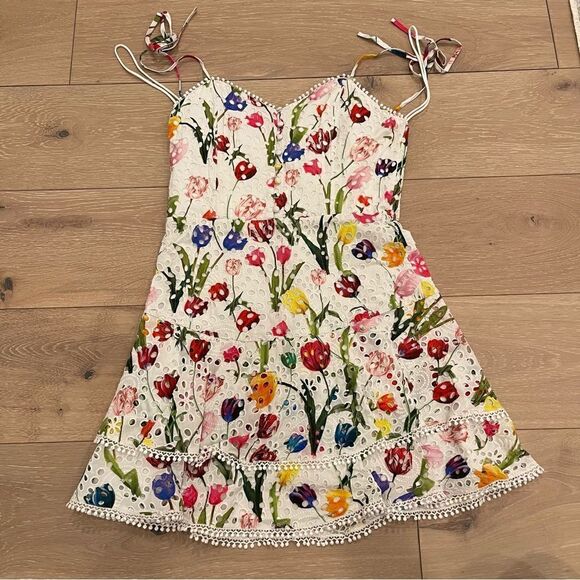 Alice + Olivia
Rosette Floral Eyelet Cotton Minidress - Picture 7 of 9